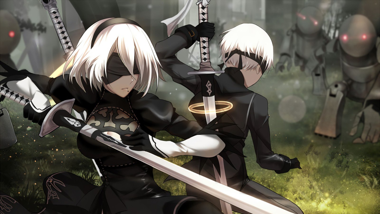 NieR: Automata - NIER Automata, Yorha unit No 2 type B, Yorha unit no 9 type S, Game art