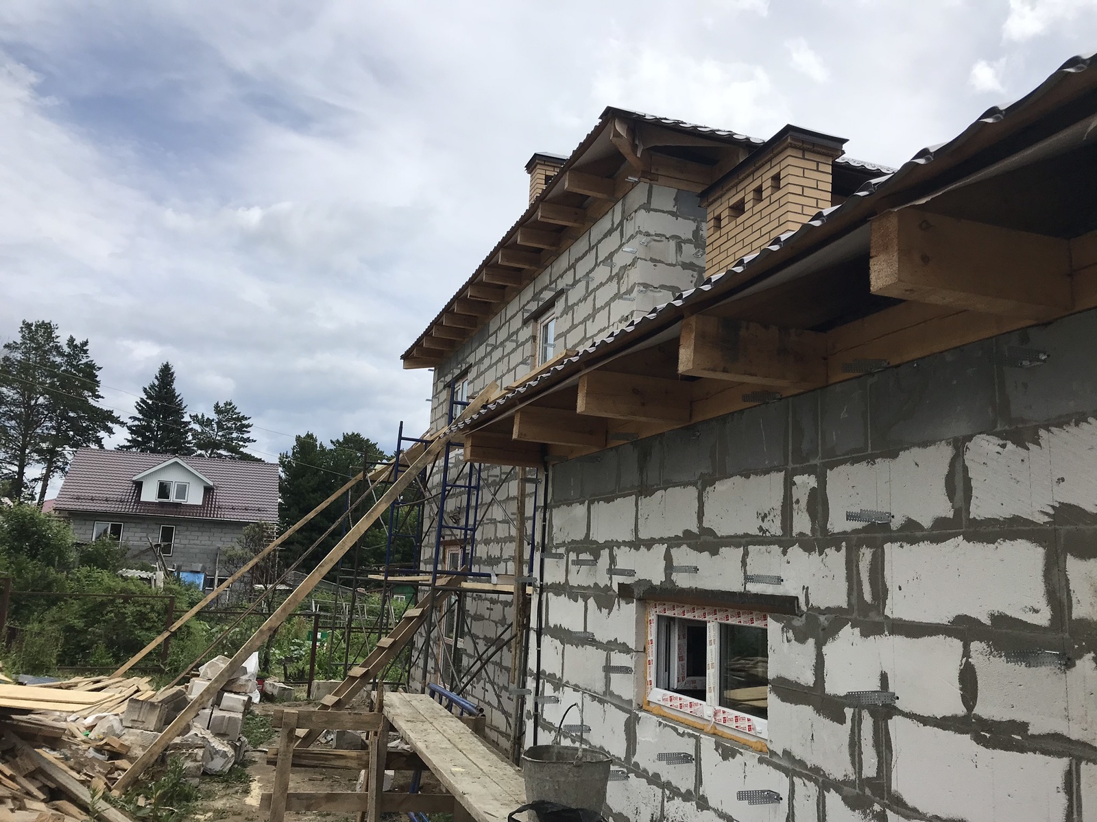 BUILDING A HOUSE OF AERATED CONCRETE No. 8 (Return of the Prodigal Parrot) - My, House made of aerated concrete, House, Aerated concrete, Construction, Longpost