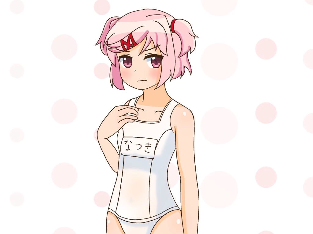 Natsuki in school swimsuit | Пикабу