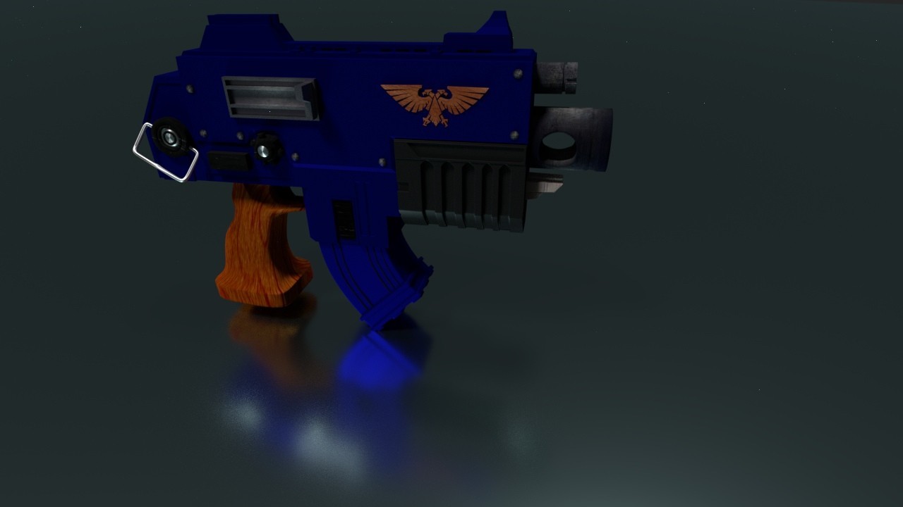 Bolter 3D - My, 3D modeling, Blender, Blender, Warhammer 40k, Bolter, First post