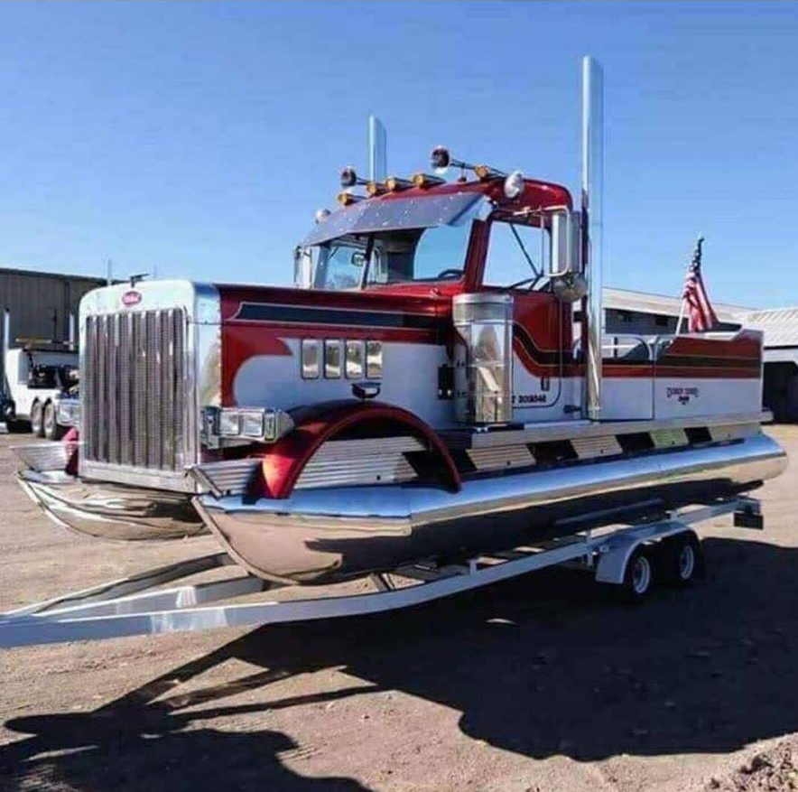 When even on the water you want to be a trucker - Catamaran, Car