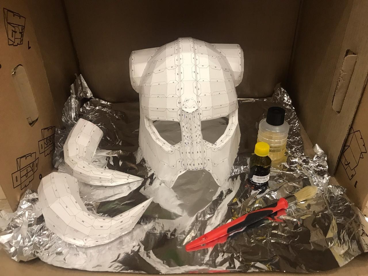 DIY Dovakin's helmet - My, Skyrim, Longpost, With your own hands, Papercraft