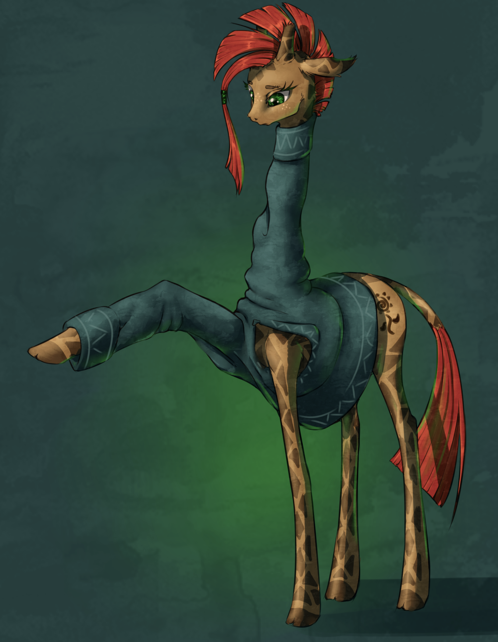 giraffe and sweater - Madhotaru, Giraffe, My little pony, Original character, Twiggy