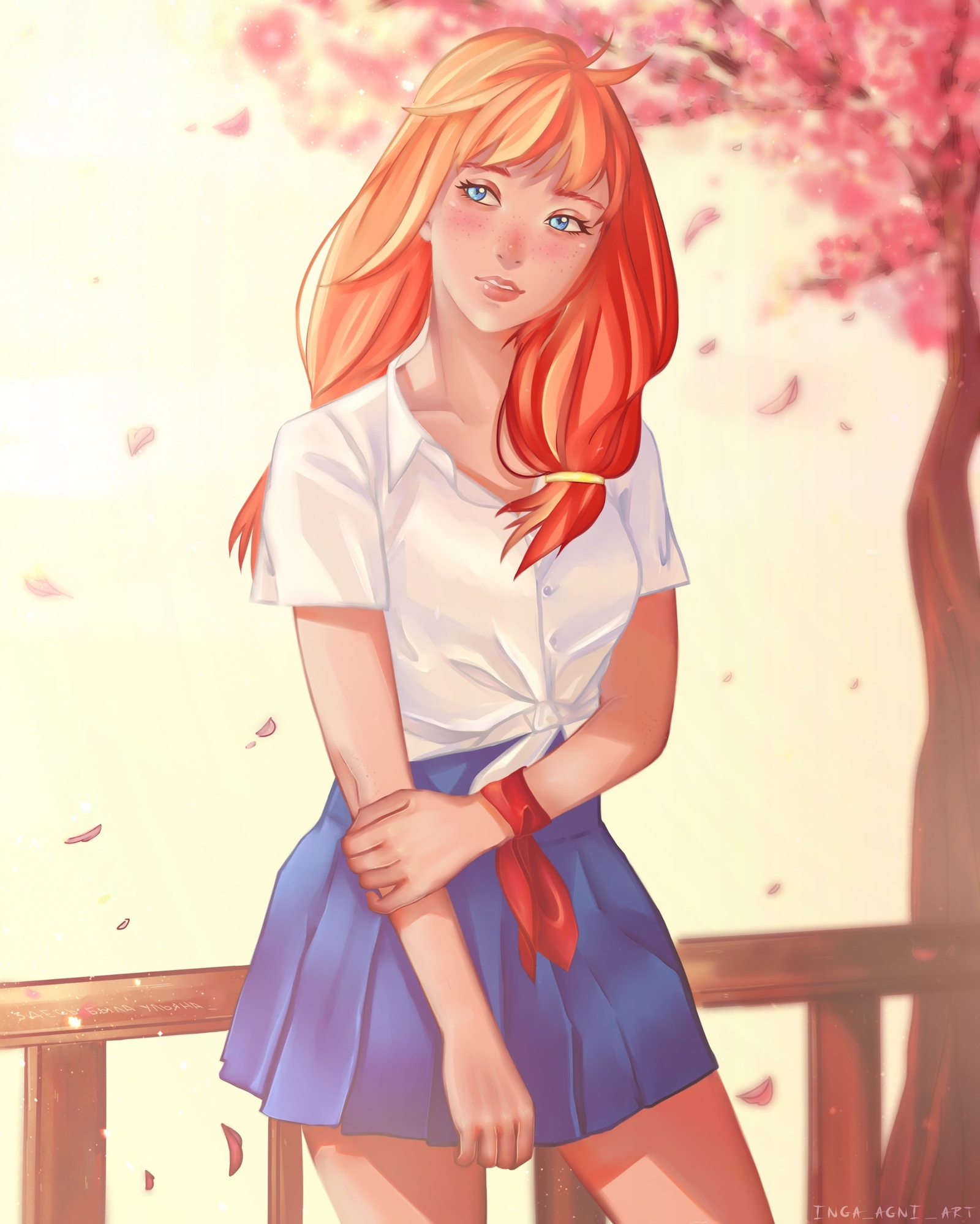 I asked sakura where my favorite... - Endless summer, Visual novel, Ulyana, Art, Inga AGNI