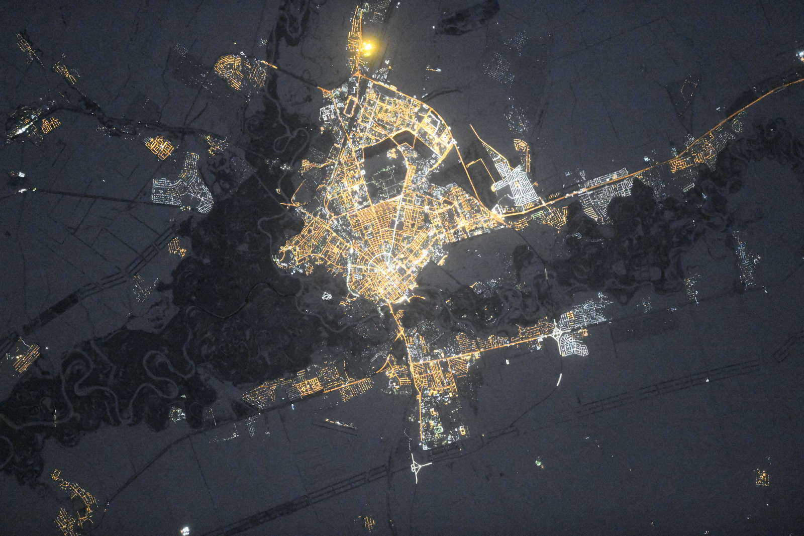 Cities of Russia at night. View from space - Space, Town, Night, ISS, Longpost, Russia