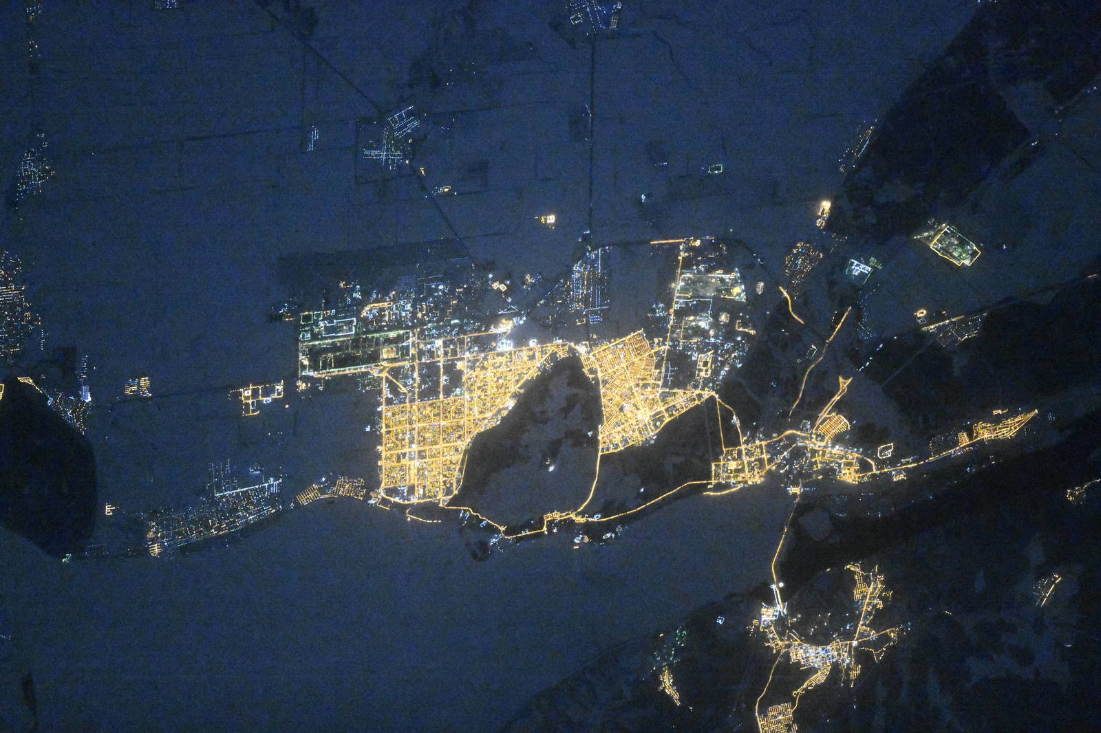 Cities of Russia at night. View from space - Space, Town, Night, ISS, Longpost, Russia