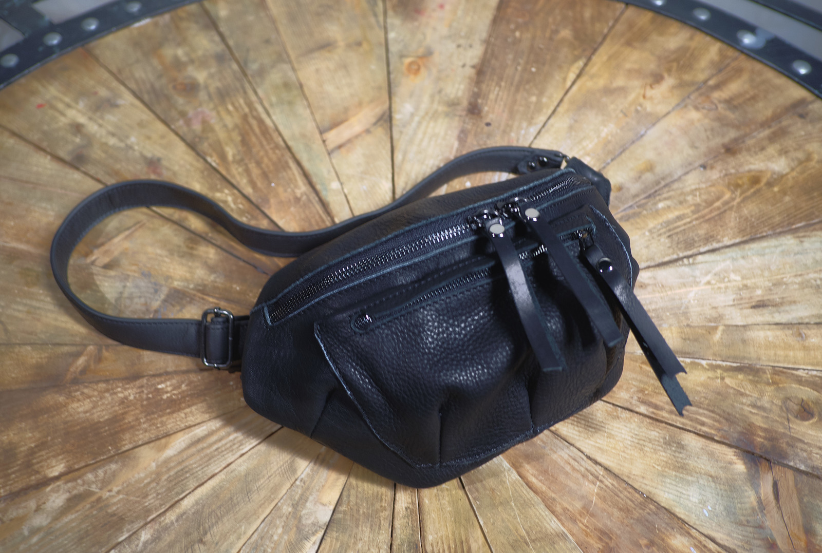 New project - My, Natural leather, Backpack, Briefcase, Сумка, , Leather, Longpost, Black