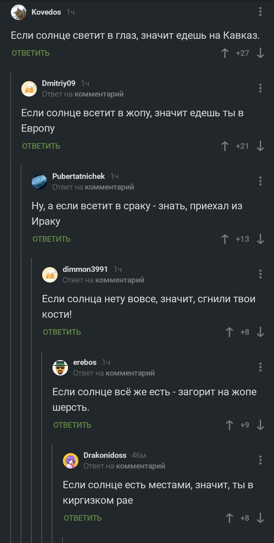 Ориентирование по солнцу - Комментарии на Пикабу, Скриншот, Частушки, Солнце, Длиннопост