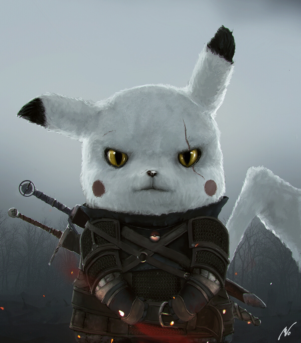 Piktcher - Pikachu, Crossover, Pokemon, Witcher