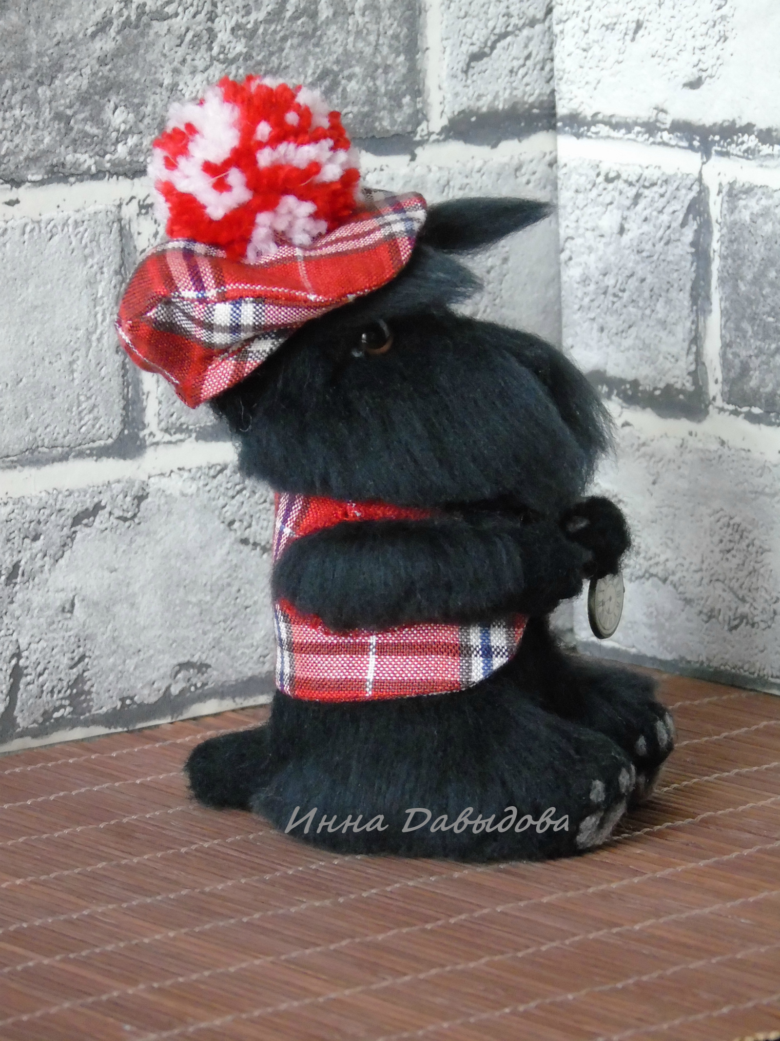 Scottish Terrier. - My, Scotch Terrier, Scotch, Needlework without process, Soft toy, Wool toy, Author's toy, Video, Longpost