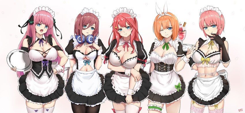 five sisters - NSFW, Gotoubun no hanayome, Nino nakano, Ichika Nakano, Nakano miku, Nakano Yotsuba, Nakano Itsuki, Anime art, Anime, Longpost