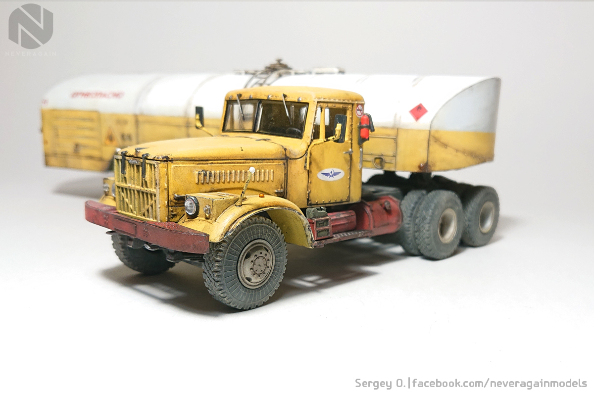 Kraz, who carries kerosene to everyone - My, Stand modeling, Scale model, , Refueller, 1:43, Longpost, Kraz