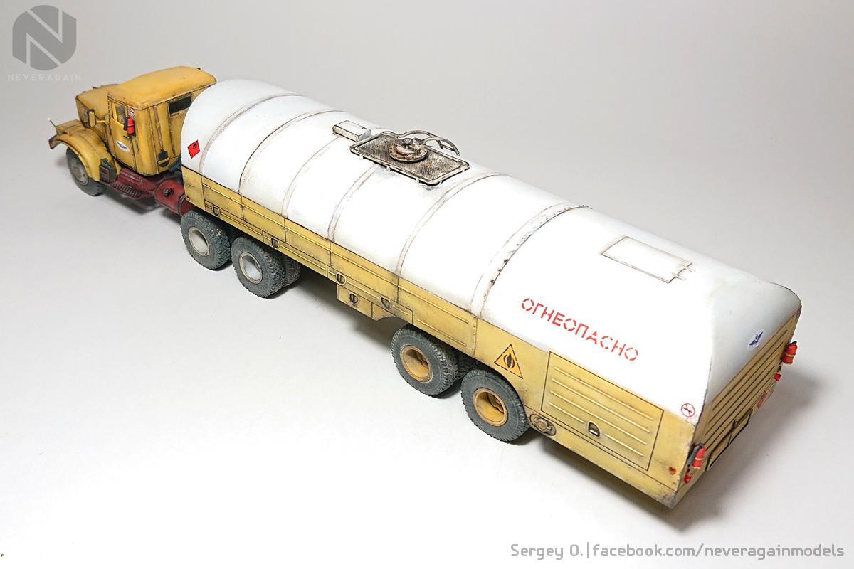 Kraz, who carries kerosene to everyone - My, Stand modeling, Scale model, , Refueller, 1:43, Longpost, Kraz