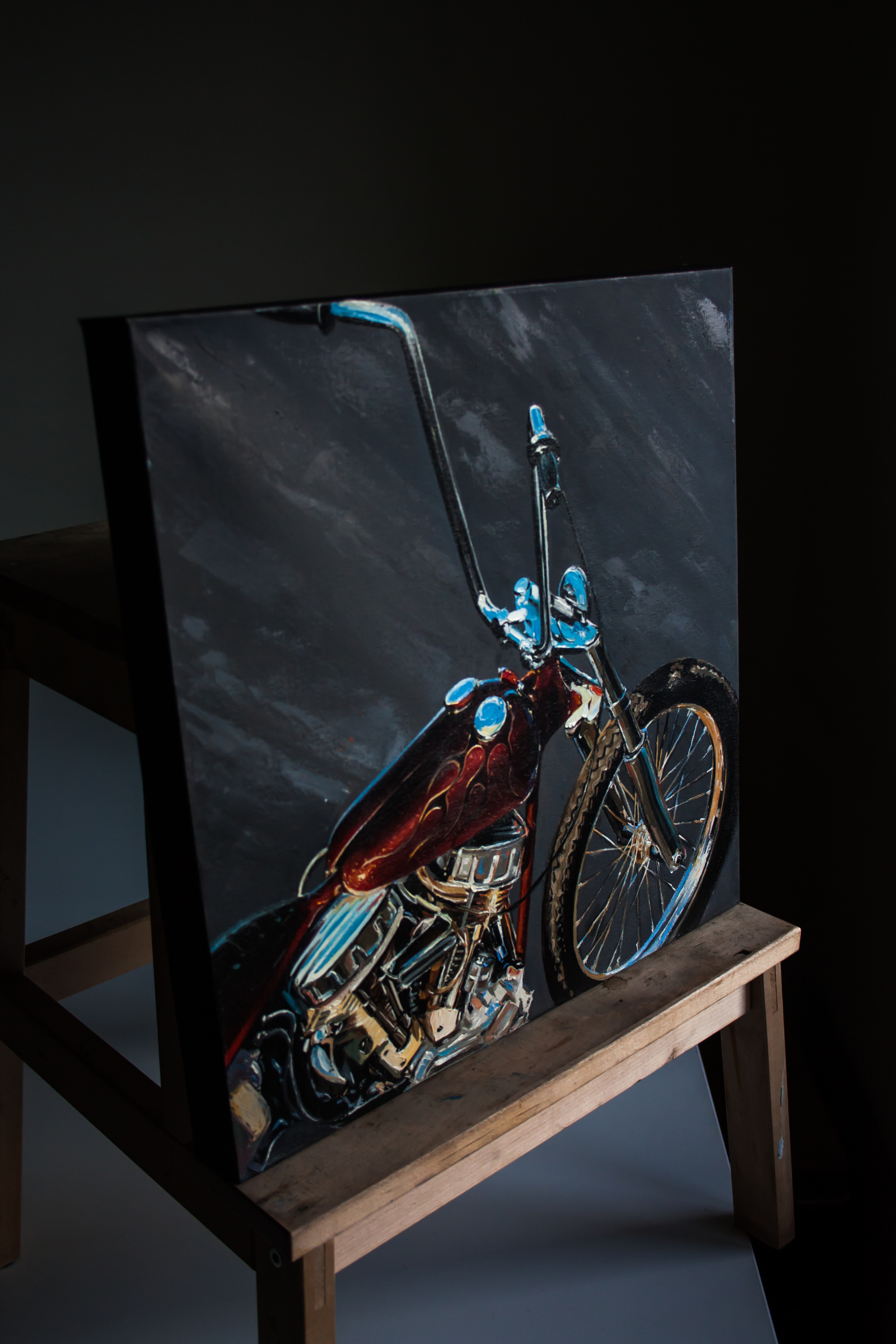 Red Harley - My, Moto, Art, Artist, Custom, Painting, Harley-davidson, Longpost, Customization