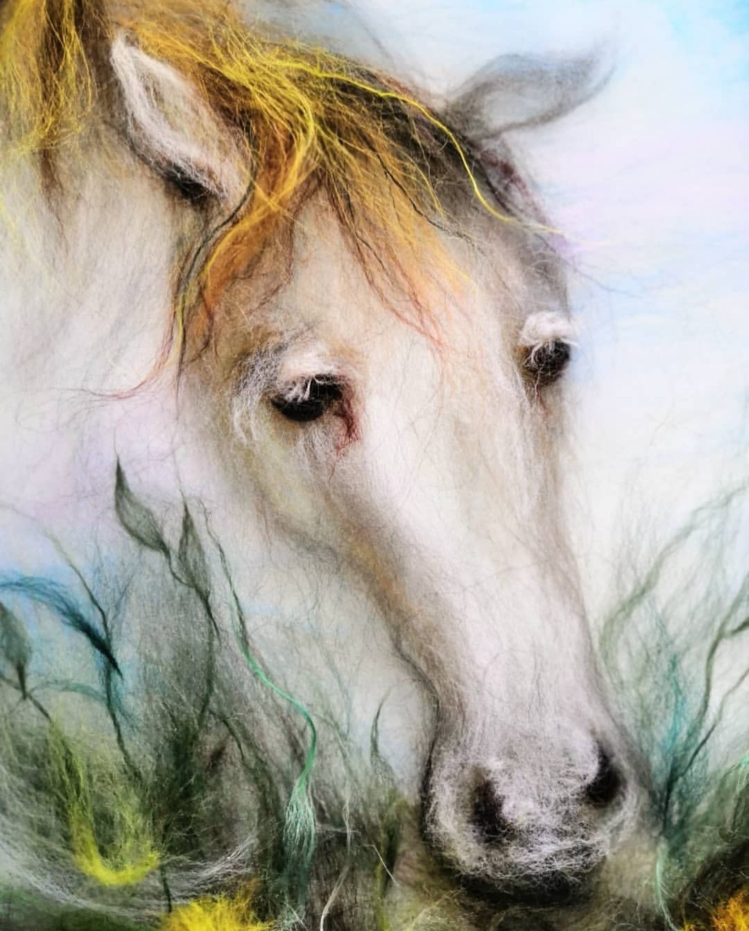 The horse's head is like a suitcase... - My, Equestrian Club, , Wool painting, Horses, With your own hands, Needlework without process, Dry felting, Longpost