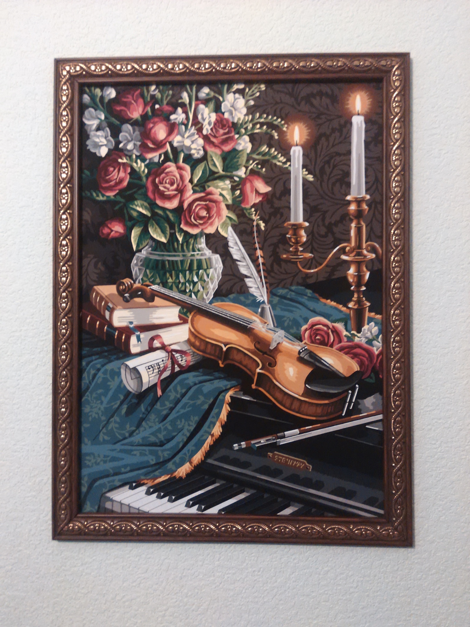 Painting by numbers - My, Painting, Flowers, Violin, Piano