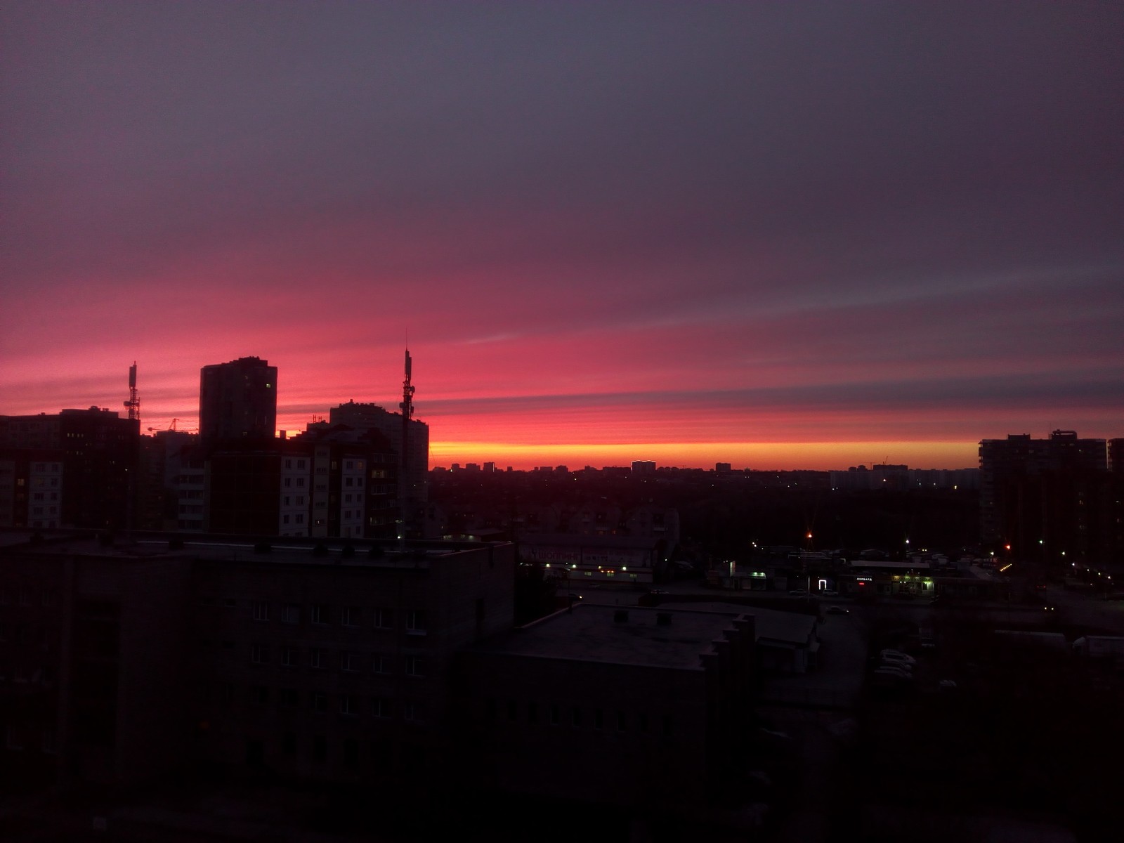 Sunrise and sunset in Novosibirsk - Novosibirsk, Sky, Longpost