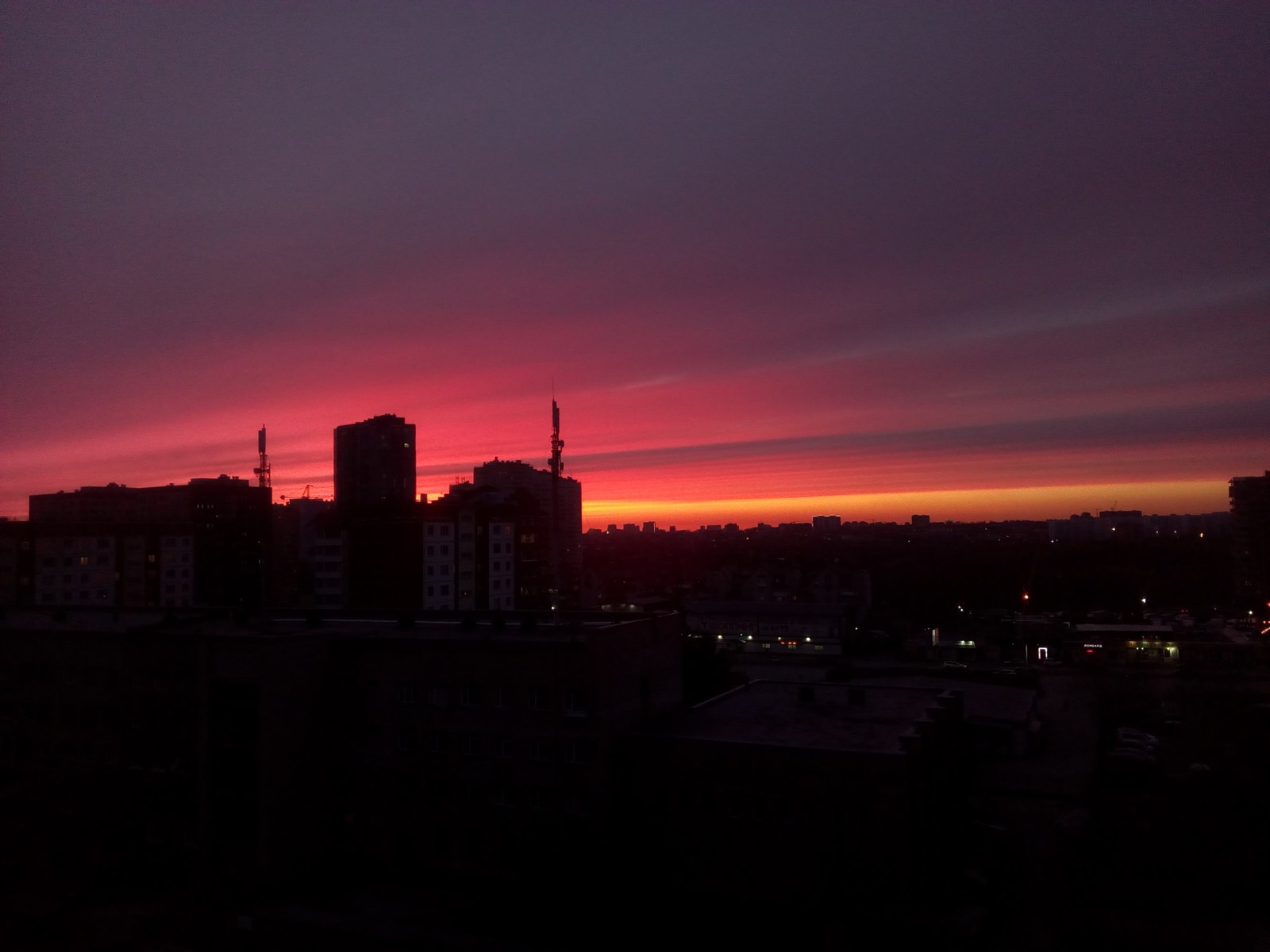 Sunrise and sunset in Novosibirsk - Novosibirsk, Sky, Longpost