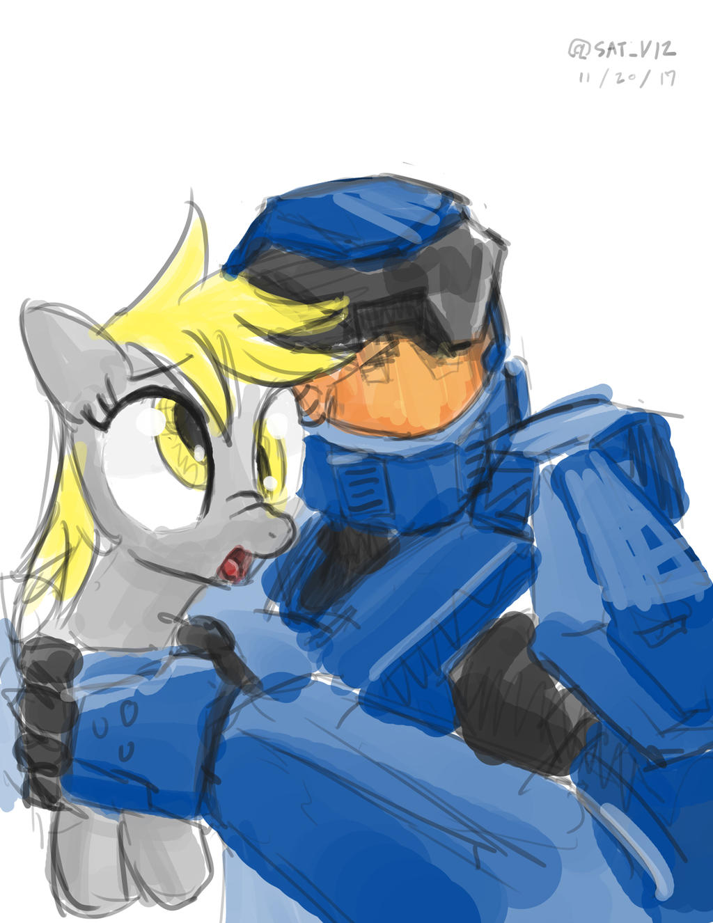 Hugs! - My little pony, Halo, Crossover, , Derpy hooves, Crossover