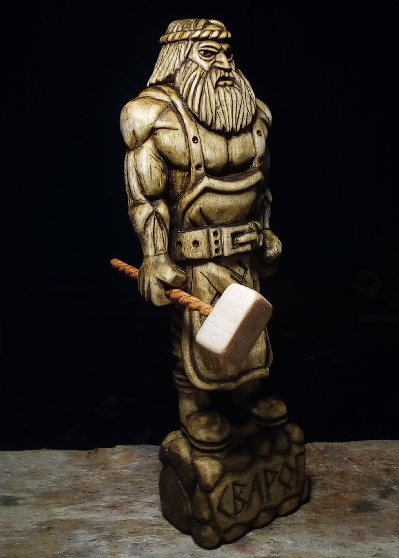 SVAROG, material linden, cedar, alder. height 22cm. - My, Wood carving, Slavic mythology, Svarog, Longpost