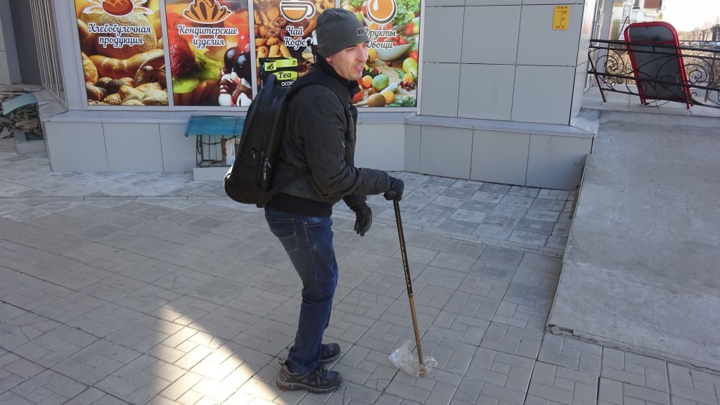 A young man with cerebral palsy cleans up the trash on the street every day on his way to work - Cerebral palsy, Cheboksary, Longpost