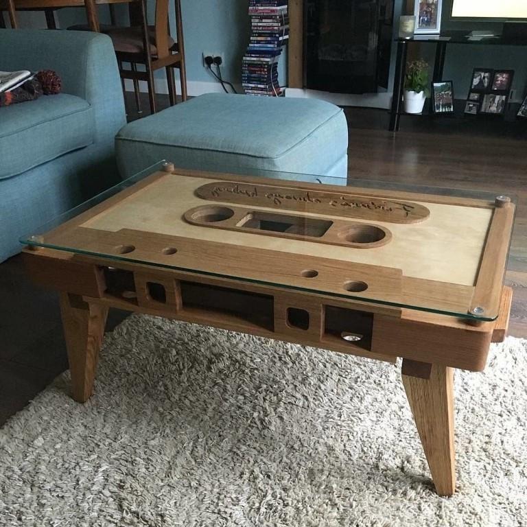 Coffee table for living room - , Table, Furniture, Tree, Audio cassettes