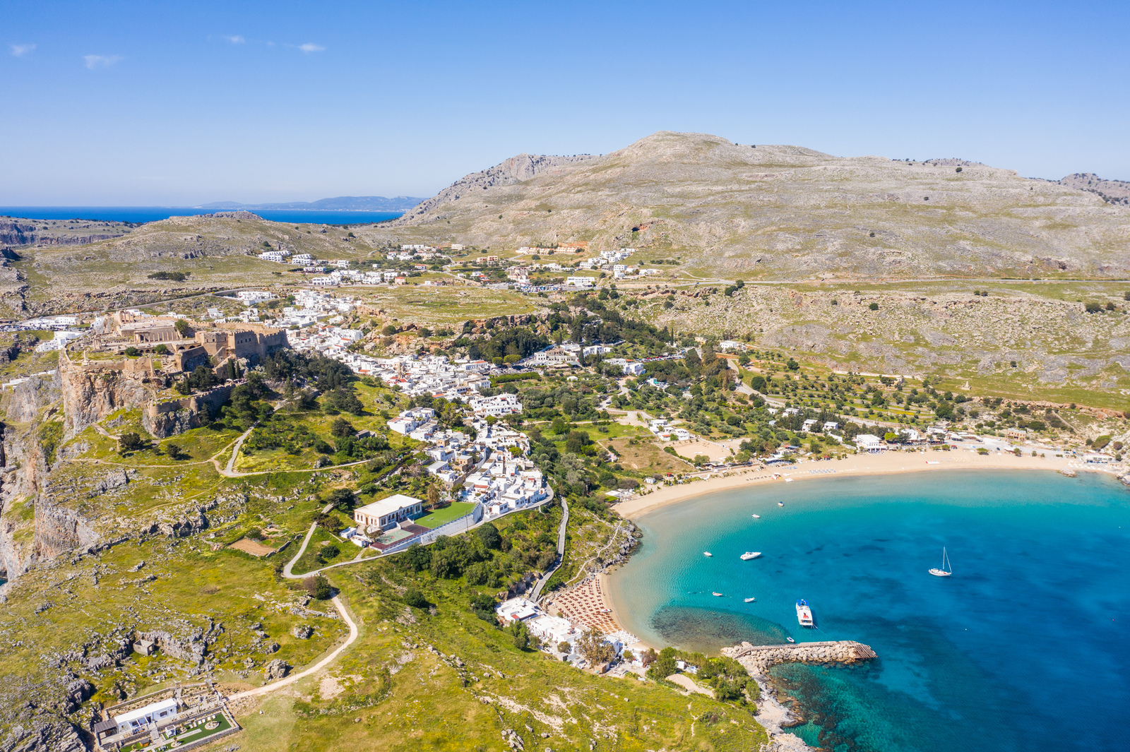 Greece, Lindos - My, The photo, Drone, Quadcopter, Greece, Lindos, Rhodes, Acropolis, Sea