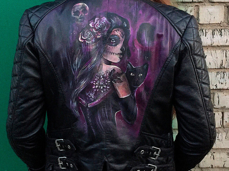 Painting leather jackets - My, Creation, Art, Artist, Interesting, Longpost