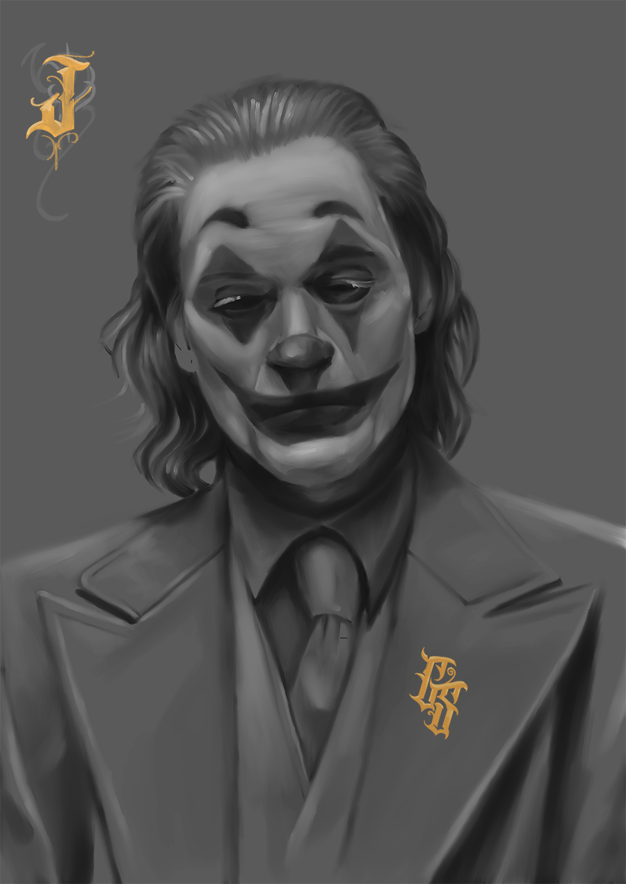 Just a drawing - My, Joker, Drawing, Dc comics, Joaquin Phoenix