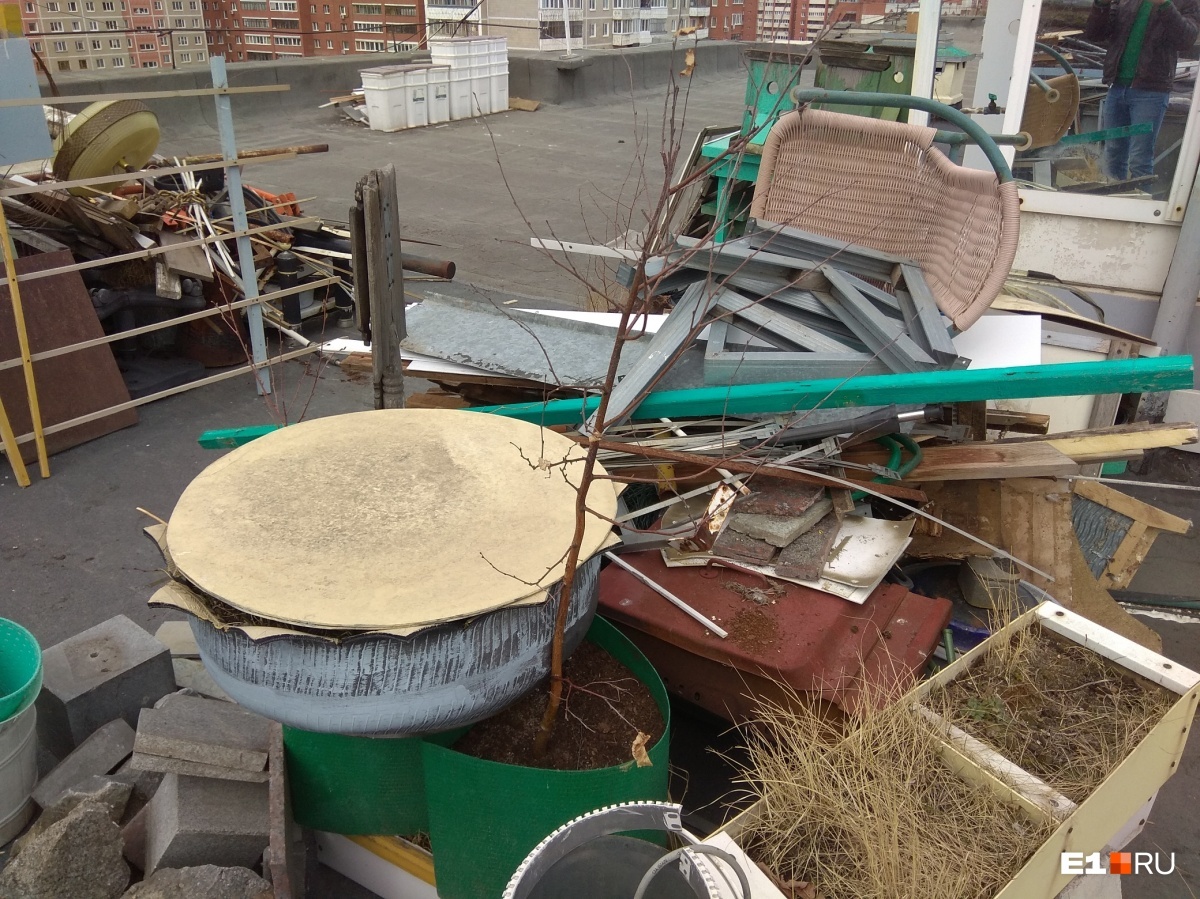 In Yekaterinburg, a garden on the roof of a 9-storey building was destroyed, which was broken by a local 18 years ago - Yekaterinburg, Management Company, Garden, Tree, Longpost, Roof, Negative