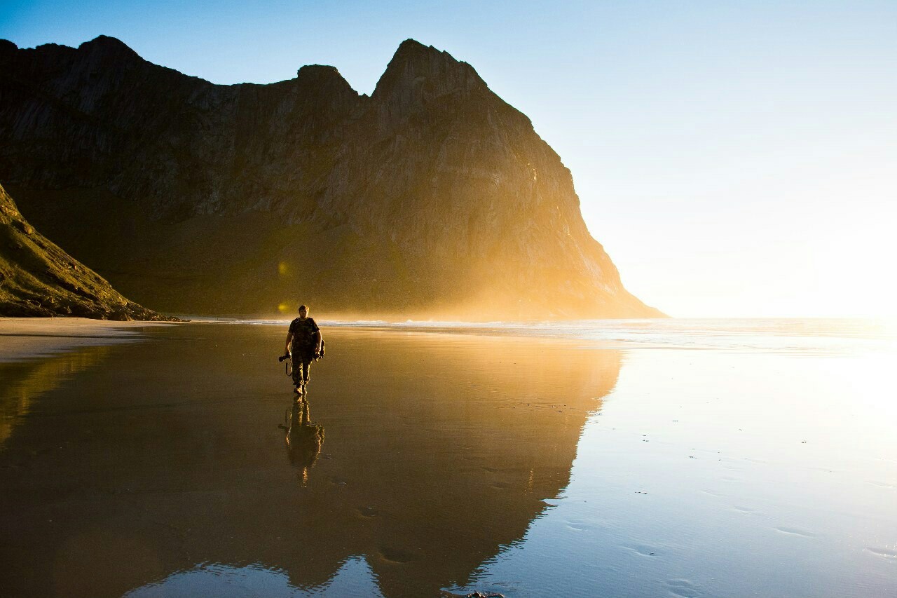 Norway, sunset, Kvalvika - My, Norway, Beautiful, Nature