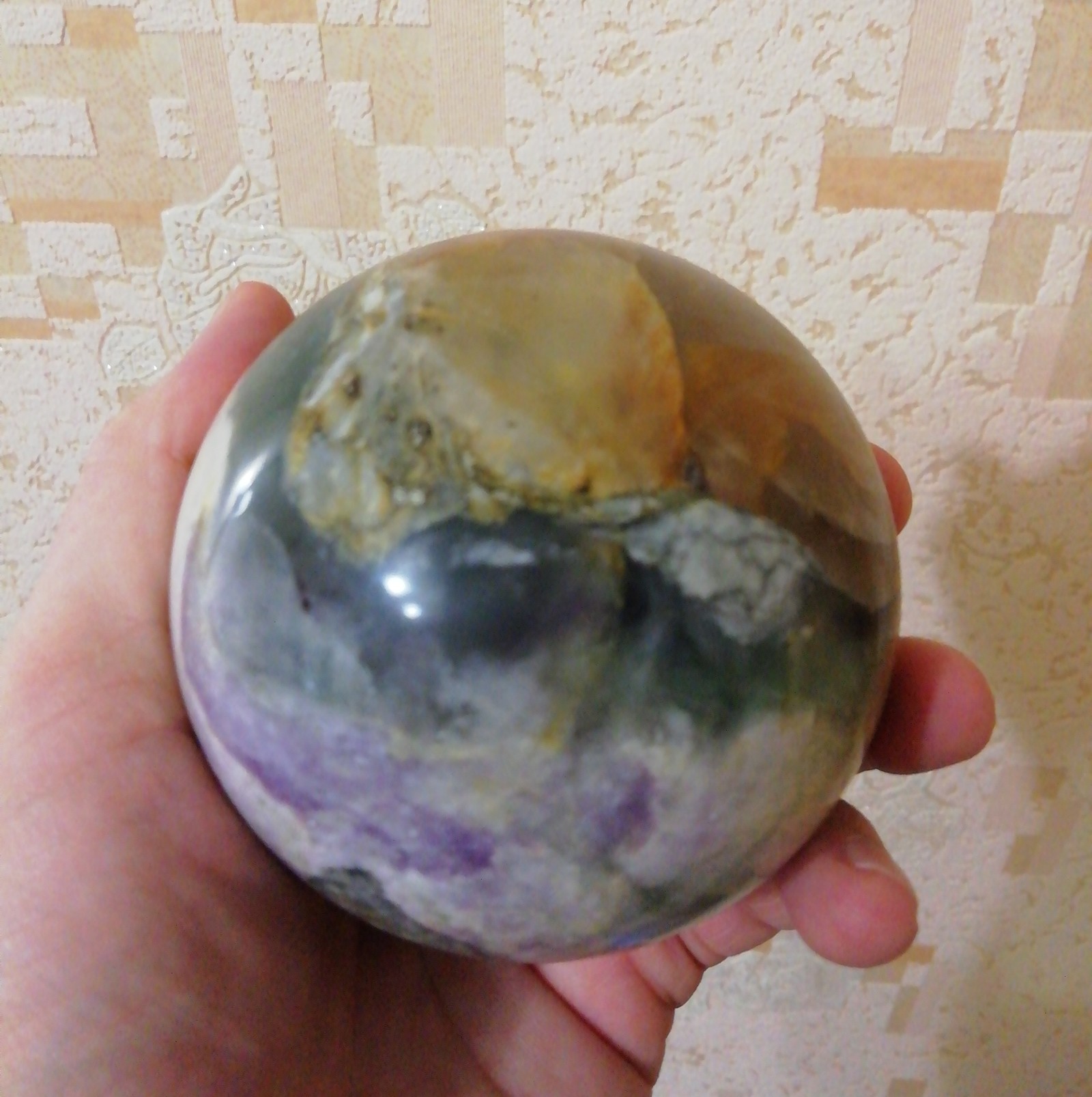 Fluorite ball - My, Minerals, With your own hands, Longpost