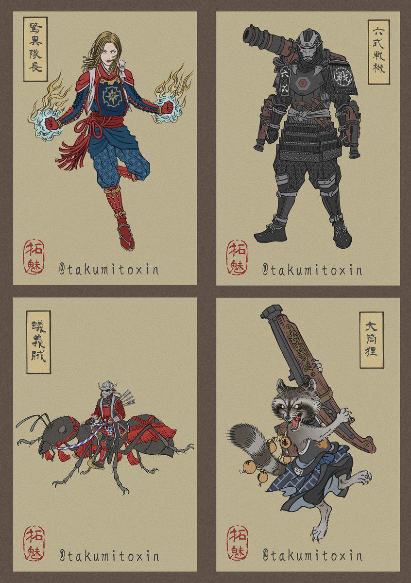 japanese themed avengers - Avengers, Avengers Endgame, Art, Longpost, Marvel, Takumitoxin, Ukiyo-e, Japan, Engraving