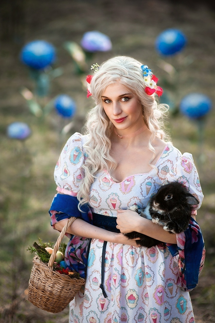 Easter... or Ostara? - My, Easter, Ostara, Rabbit, Flowers, Milota, Longpost, Beautiful girl