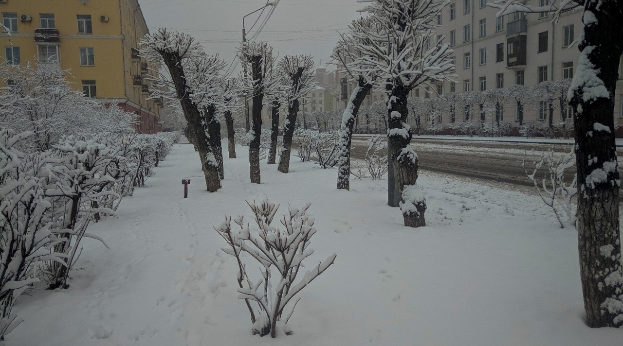 Snow fell in Krasnoyarsk - My, Krasnoyarsk, Winter