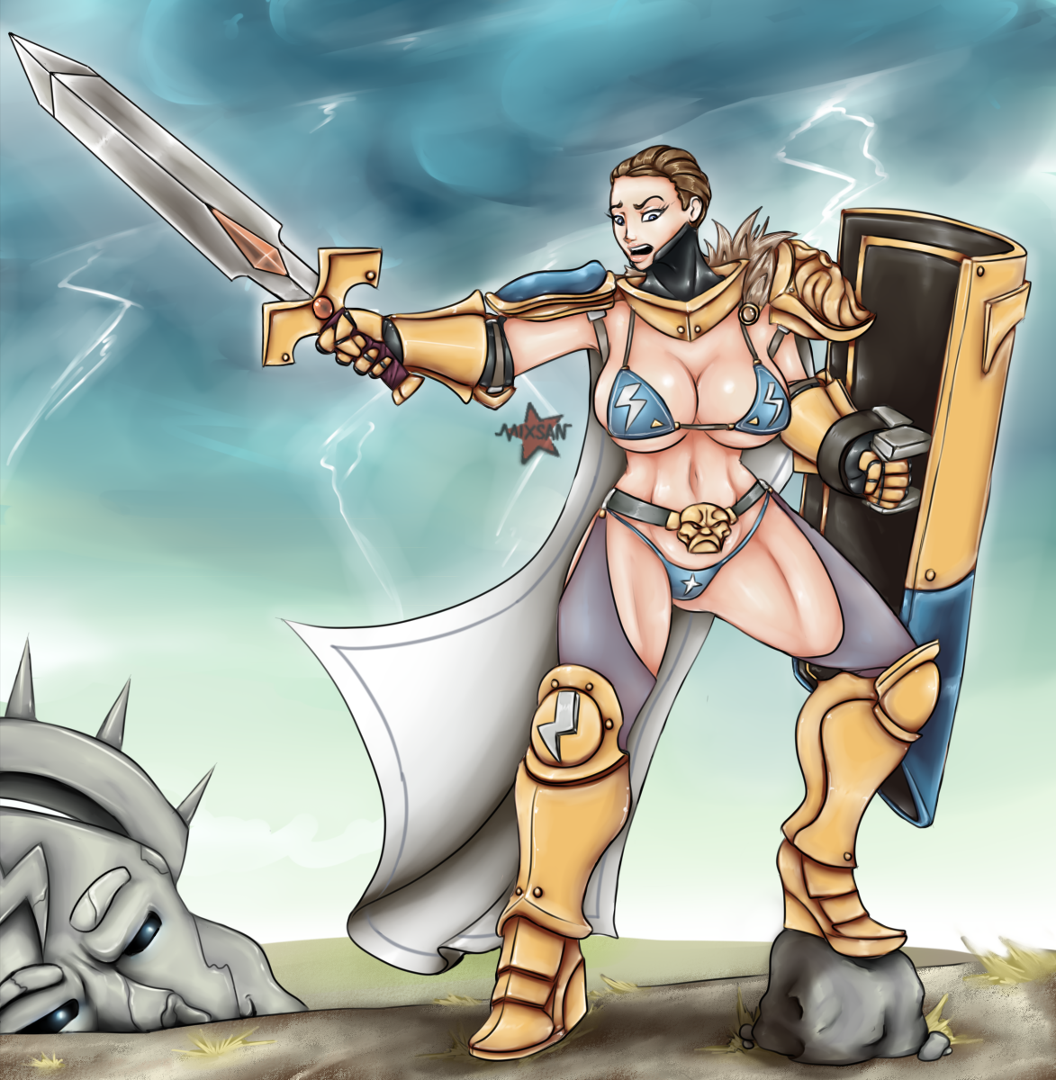 Leena Stormspire - NSFW, Моё, Warhammer, Warhammer: Age of Sigmar, Stormcast Eternals, Leena Stormspire