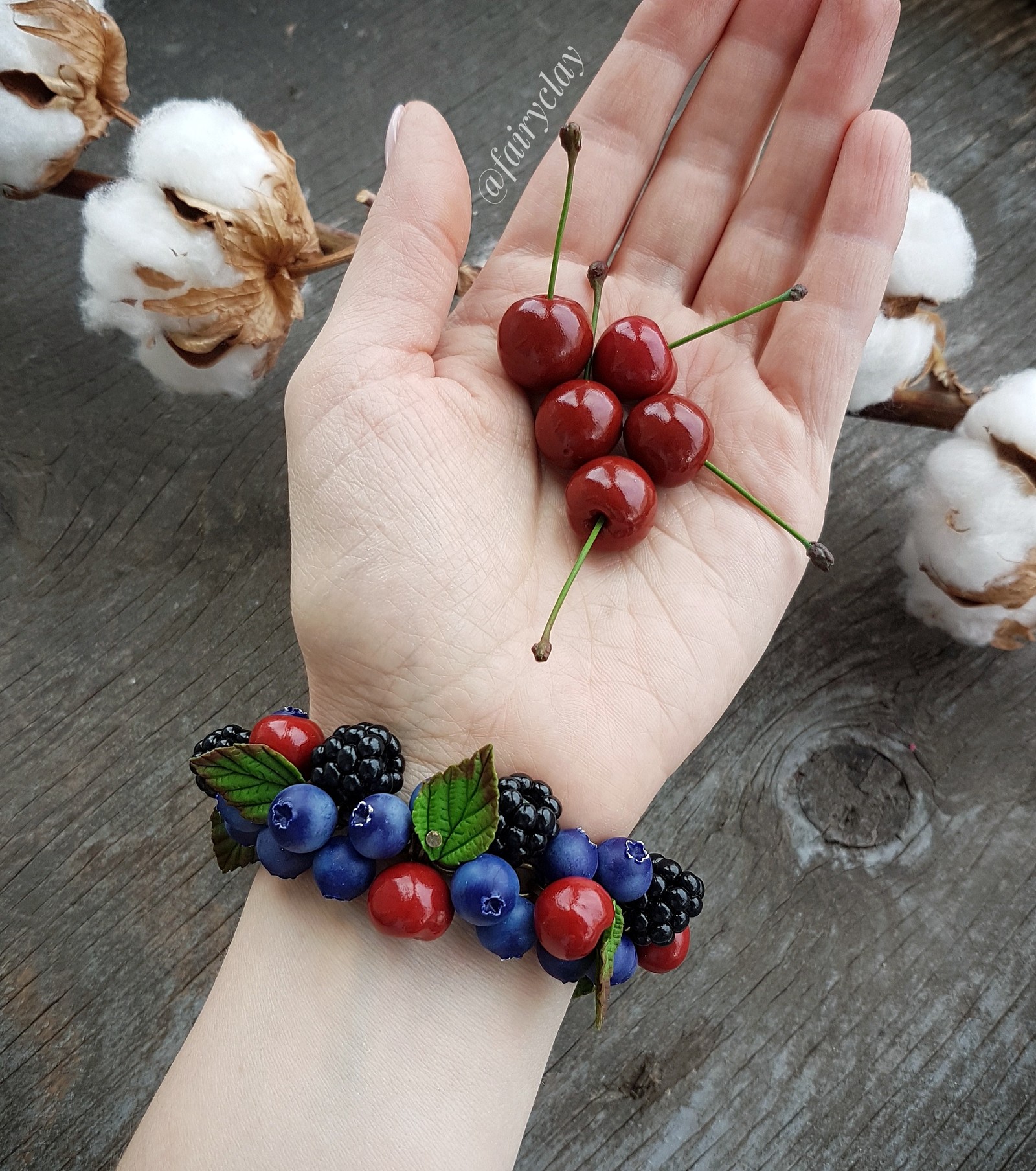 cherry, just cherry - My, Polymer clay, Needlework without process, Creation, Decoration, Longpost