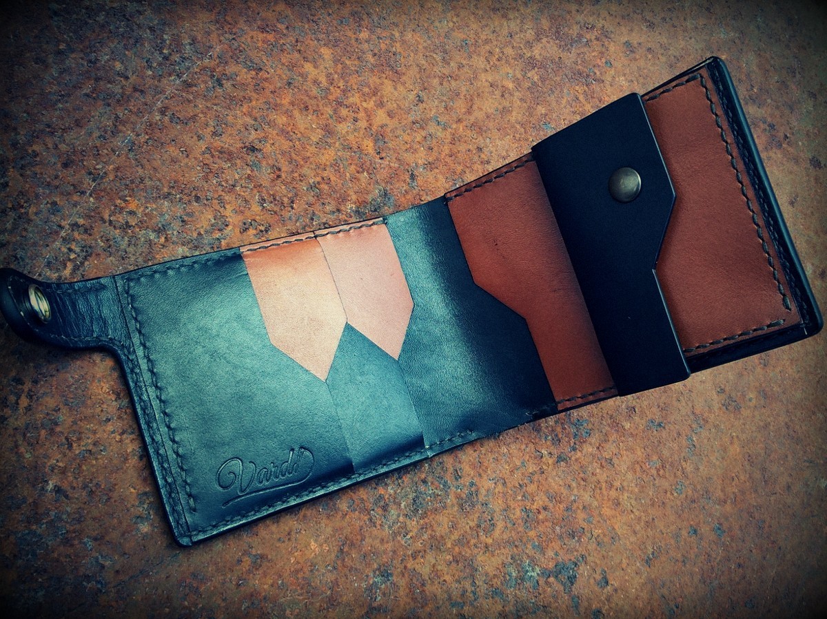 STALKER Short wallet. - My, Stalker, Leather, Embossing on leather, Wallet, Longpost