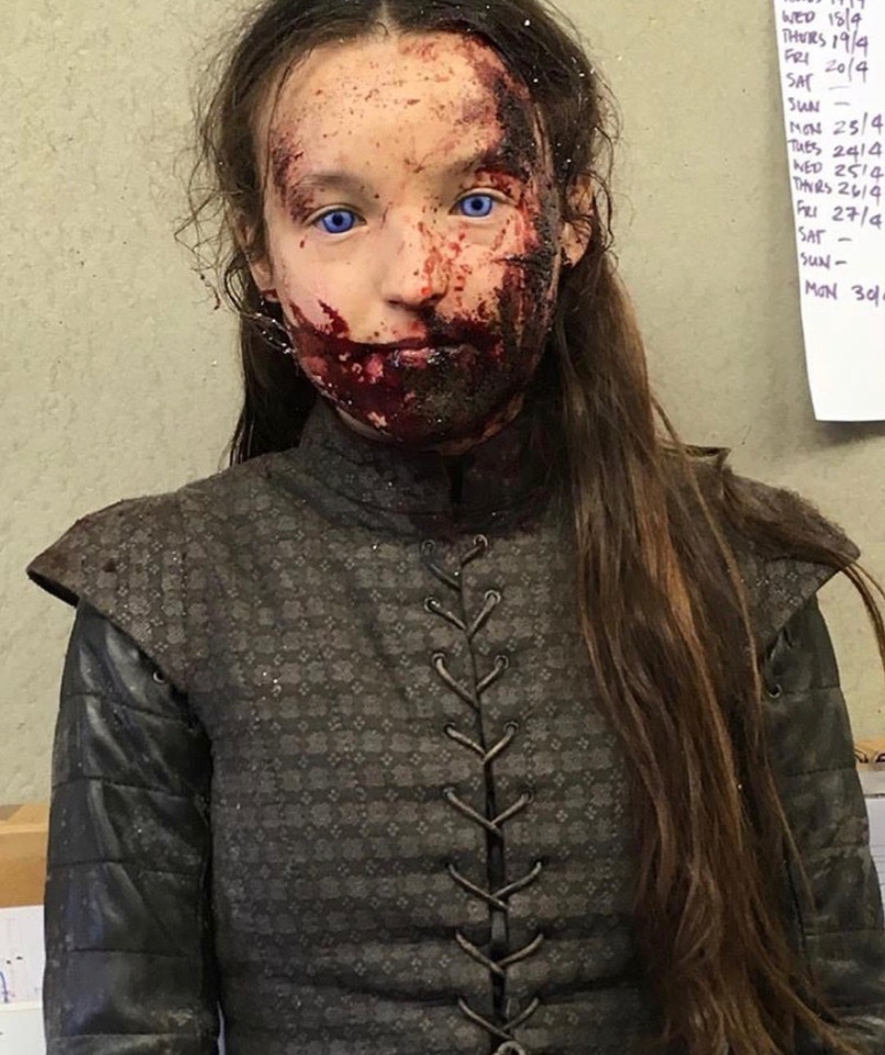 The most ferocious warrior of the army of the North behind the scenes - Game of Thrones, Game of Thrones season 8, Spoiler, Bella Rumsey, Photos from filming, Isaac Hempstead-Wright, Longpost