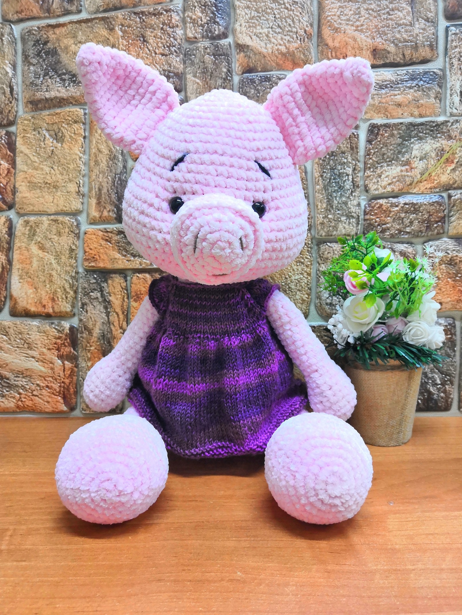 crochet pig - My, Knitting, I knit, Knitted toys, Toys, Longpost