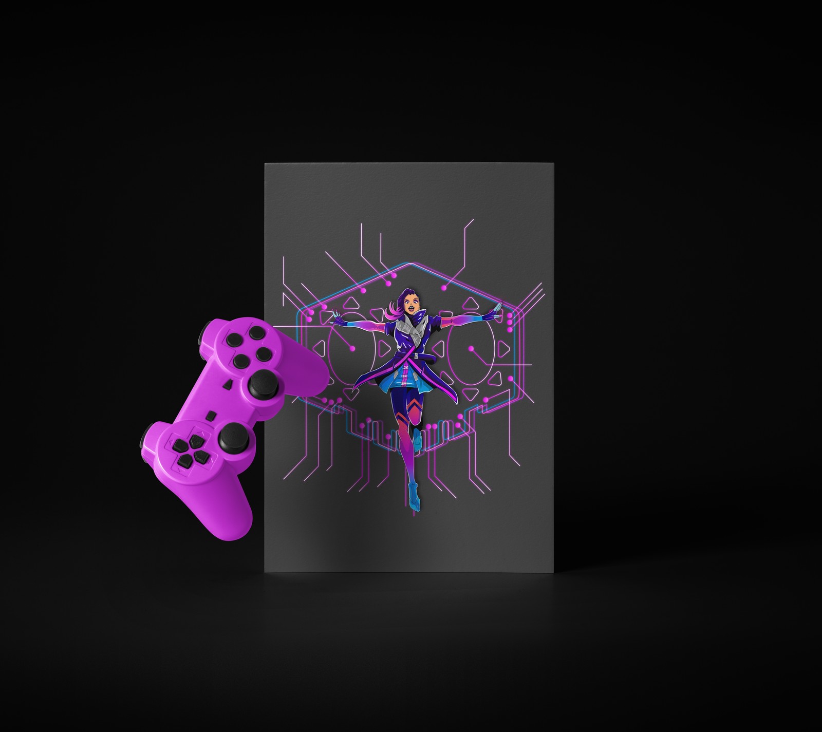 Sombra Overwatch game art - Моё, Overwatch, Sombra, Adobe Illustrator, Photoshop, Длиннопост, Рисунок, Цифровой рисунок, Игры, Персонажи