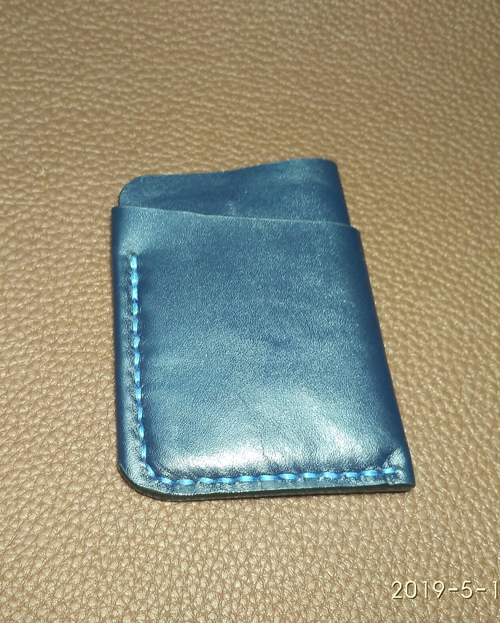 Soft leather cardholder - My, Needlework without process, Natural leather, Cardholder, Longpost