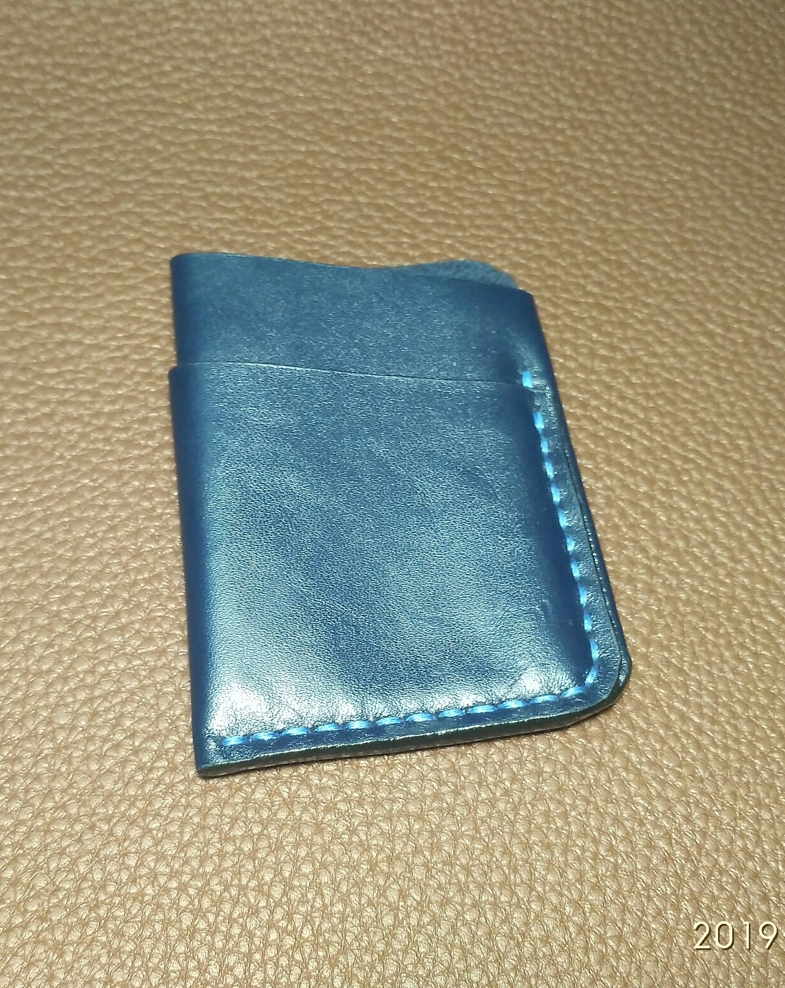 Soft leather cardholder - My, Needlework without process, Natural leather, Cardholder, Longpost