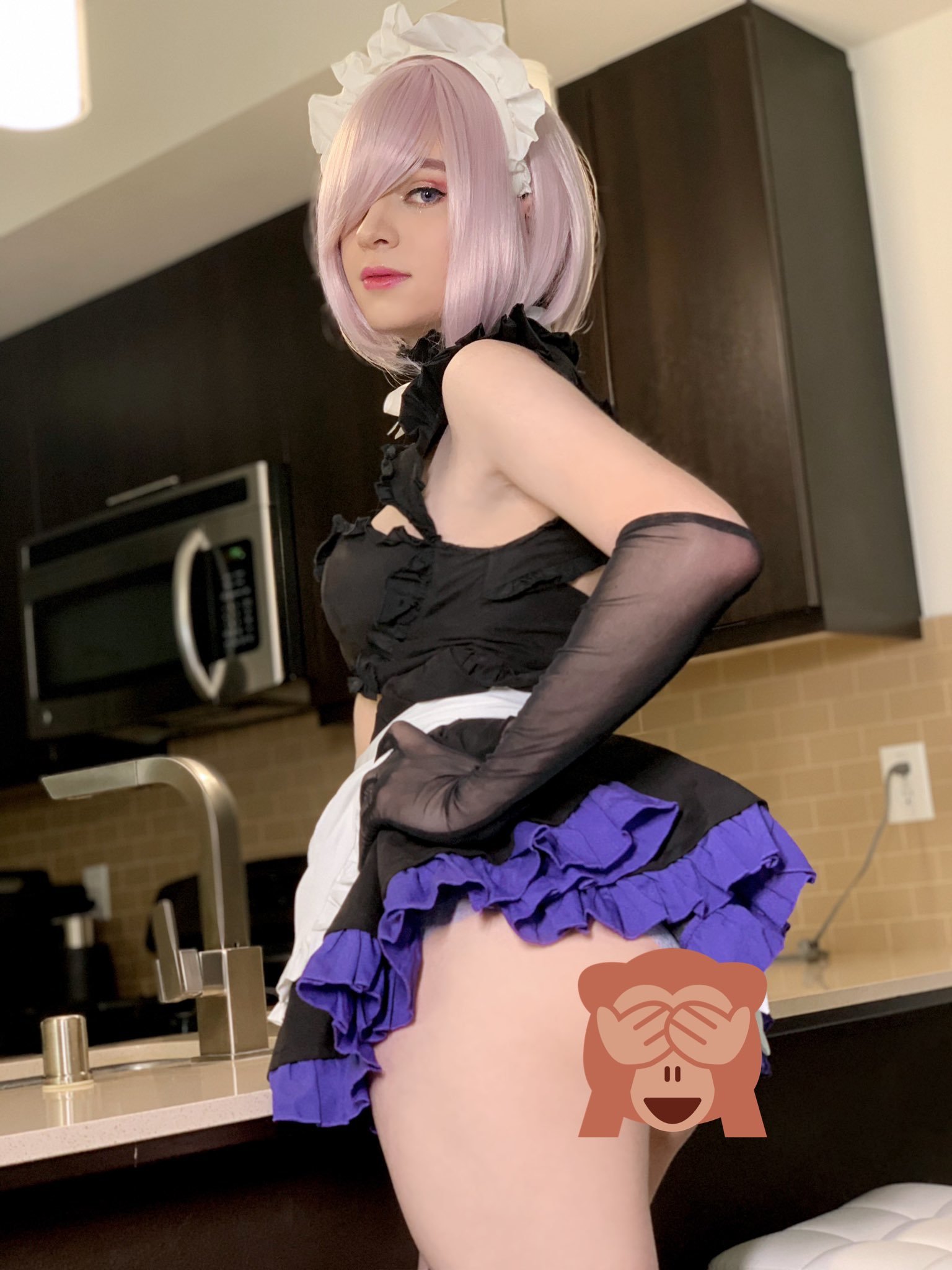 Mashu Kyrielight maid - NSFW, , Mashu Kyrielight, Its a trap!, Trap IRL, Cosplay, Fate grand order, The photo, Longpost