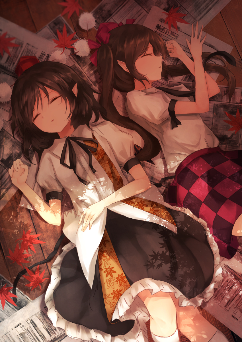 Cool art by thkani - Anime art, Anime, Himekaidou hatate, Shameimaru aya, Touhou, Thkani