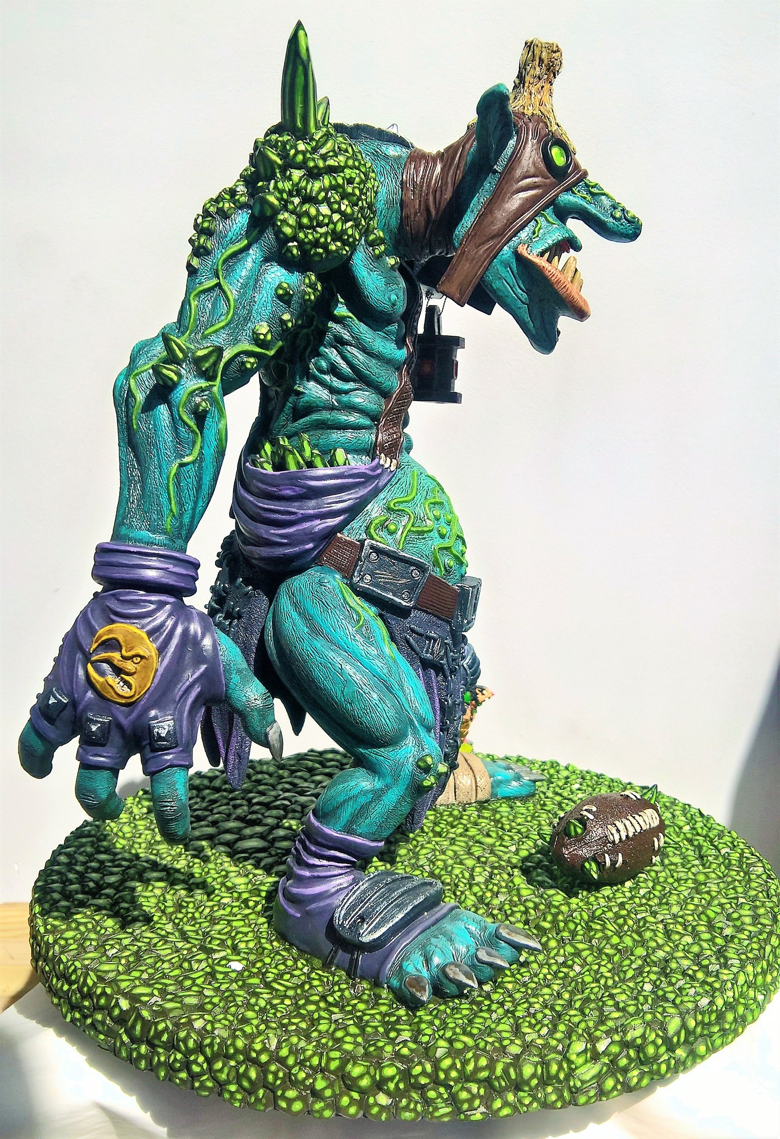 Blood Bowl warp troll large figure - Моё, Bloodbowl, Warhammer, Fantasyfootball, Фигурка, Рисование, Длиннопост, Фигурки