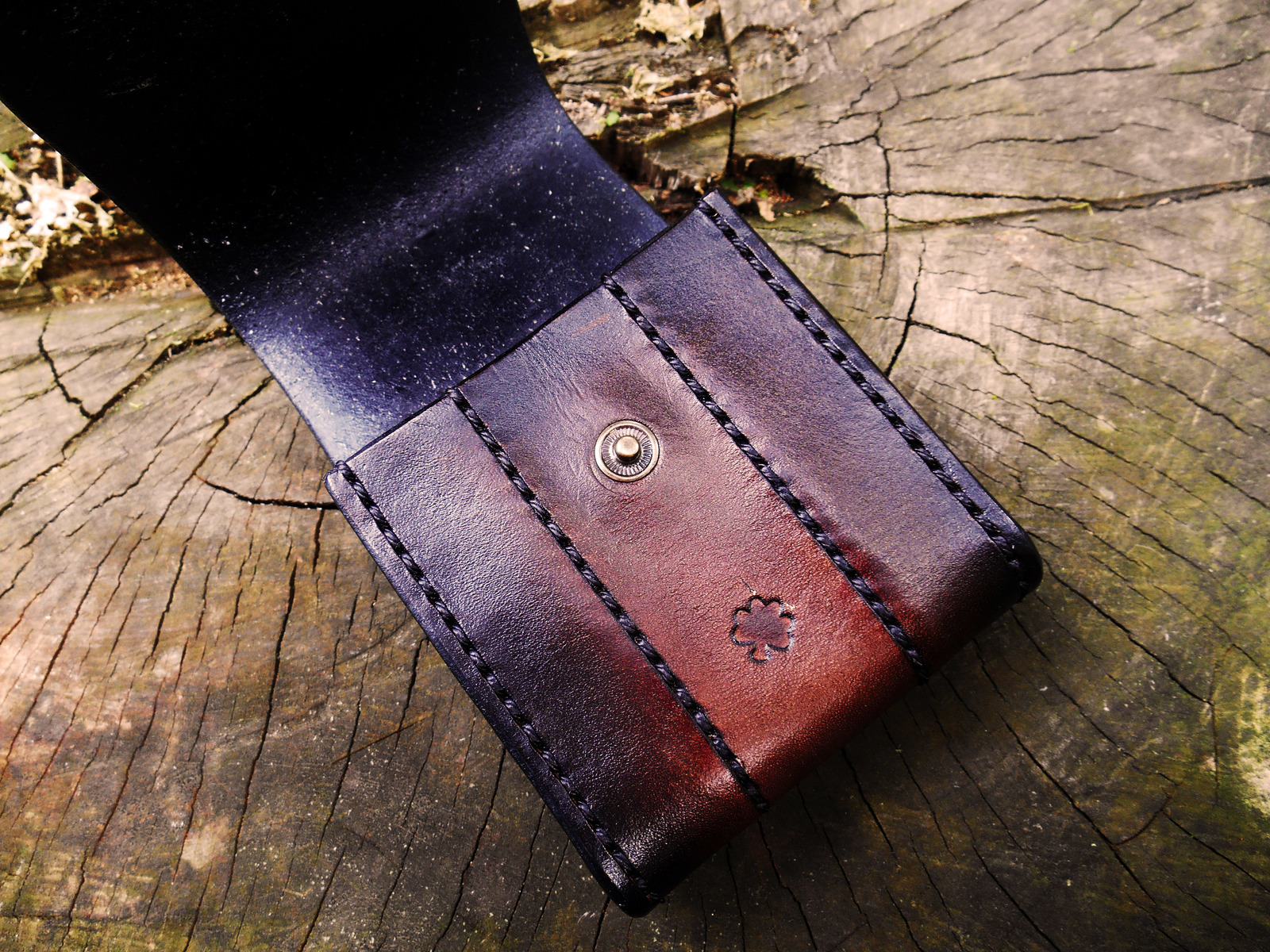 Pouch for knife, flashlight and lighter - My, With your own hands, Handmade, Leather, Leather case, Pouchok, EDC, Needlework without process, Longpost, Leather products