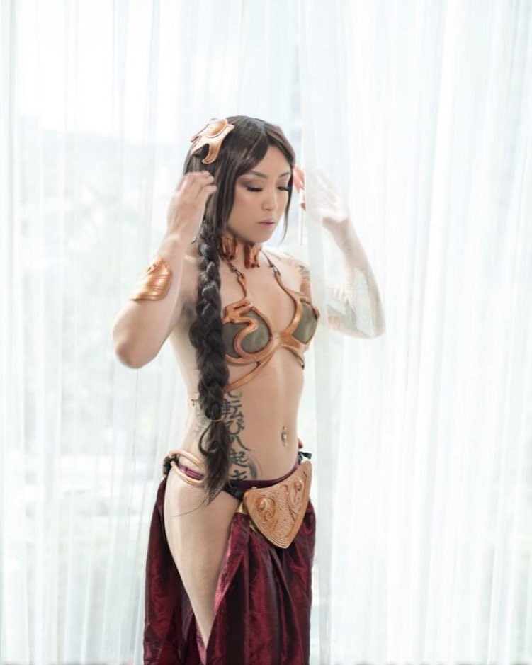 Asian Leia - NSFW, Cosplay, The photo, Beautiful girl, Princess Leia, Star Wars, Legs, Longpost