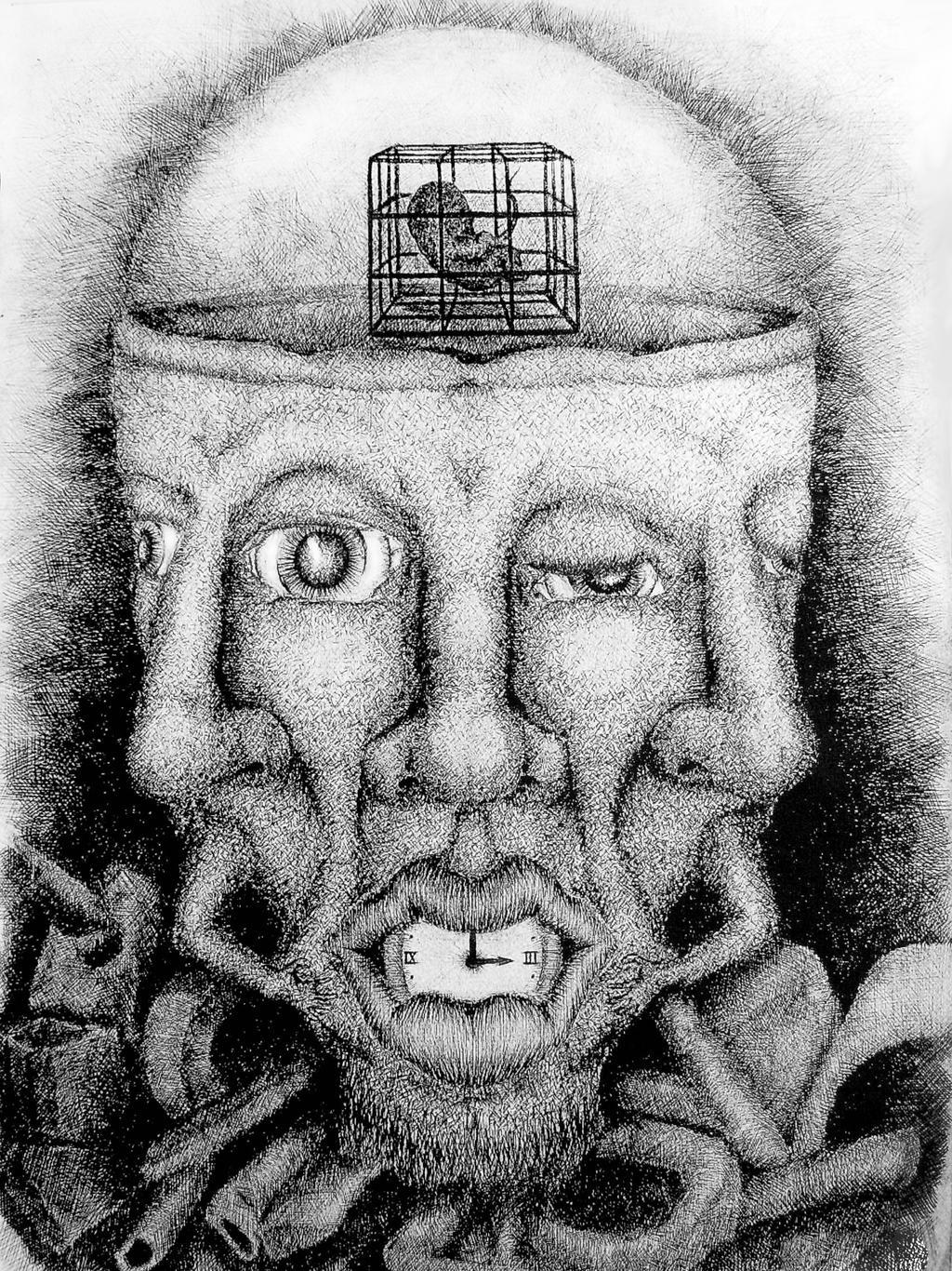 Time - My, Drawing, Surrealism, Graphics