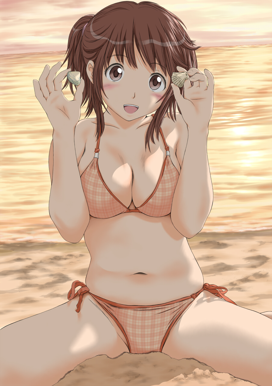 Rihoko Sakurai - NSFW, Rihoko Sakurai, Amagami, Anime art, Longpost, Swimsuit, Pantsu, Breast